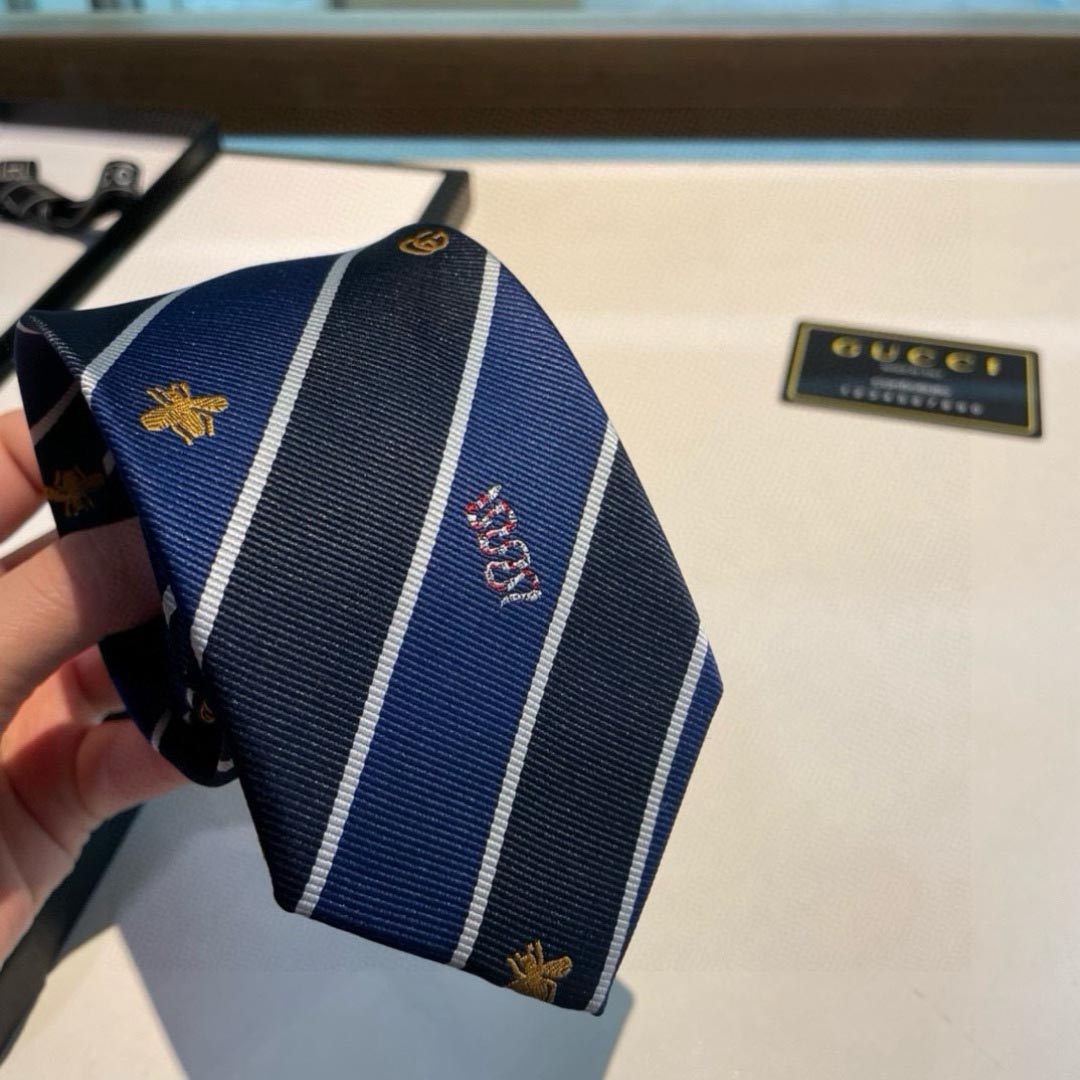 GUCCIグッチ最高峰シルク クラシック 小Gロゴ ジャガード ネクタイ 手縫い仕立て545078 4E002-2 - 画像 (4)