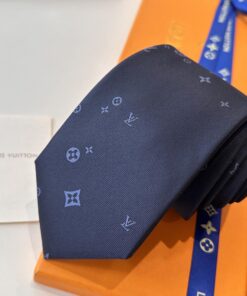 最高峰ルイヴィトンLouis Vuittonシルク クラシック ダミエ柄 同色ジャガード ネクタイ M90739-25