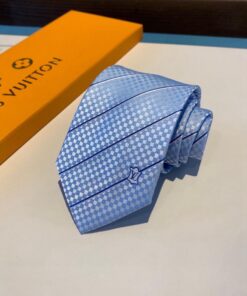 最高峰ルイヴィトンLouis Vuittonシルク クラシック ダミエ柄 同色ジャガード ネクタイ M90739-09