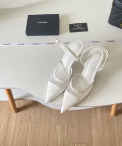 新作CHANELシャネル ポインテッドトゥ ハイヒール サンダル CHANEL0018
