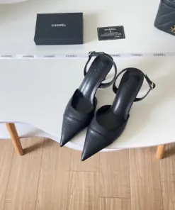 新作CHANELシャネル ポインテッドトゥ ハイヒール サンダル CHANEL0017